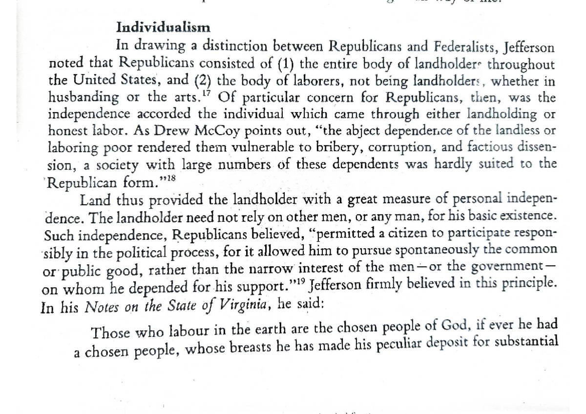 Individualism in Jefferson's Political Philosophy - Studocu