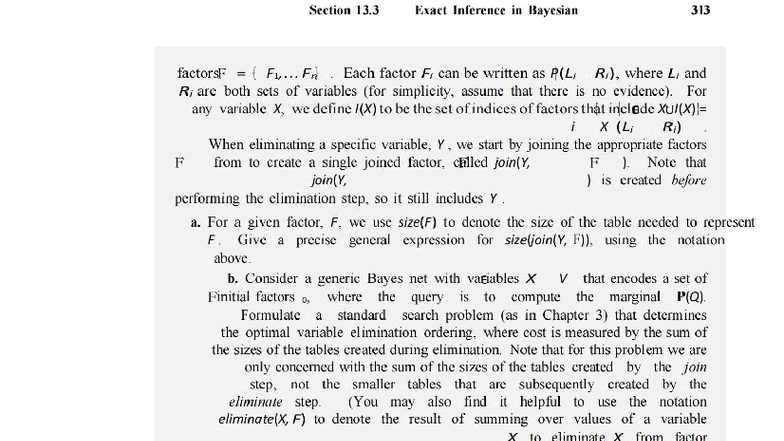Solutions Manual for AI: Exact Inference in Bayesian 313 - Studocu