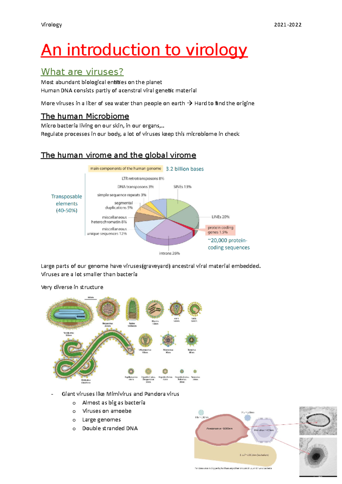 Introduction to Virology: Key Concepts and Insights on Viruses 1 - Studocu