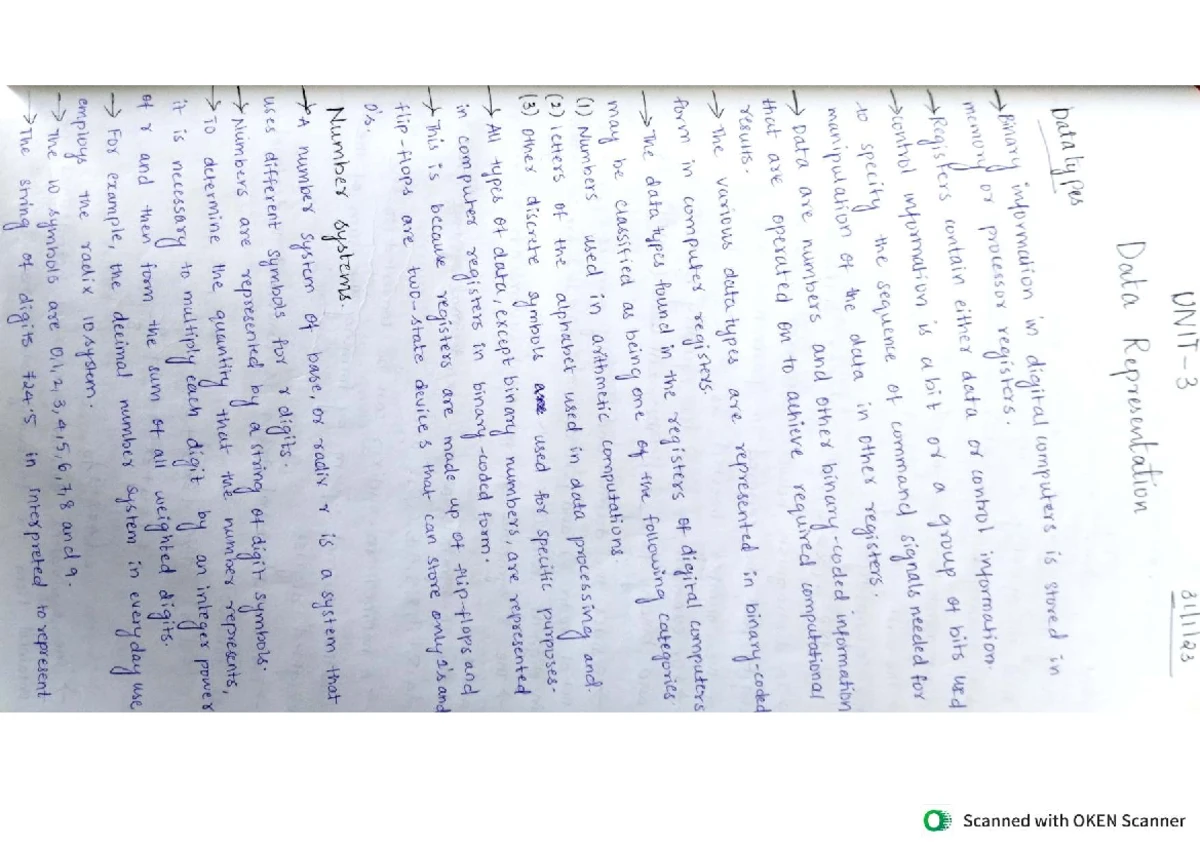 Digital Computer Fundamentals: Unit-I Notes on Binary Systems and ...