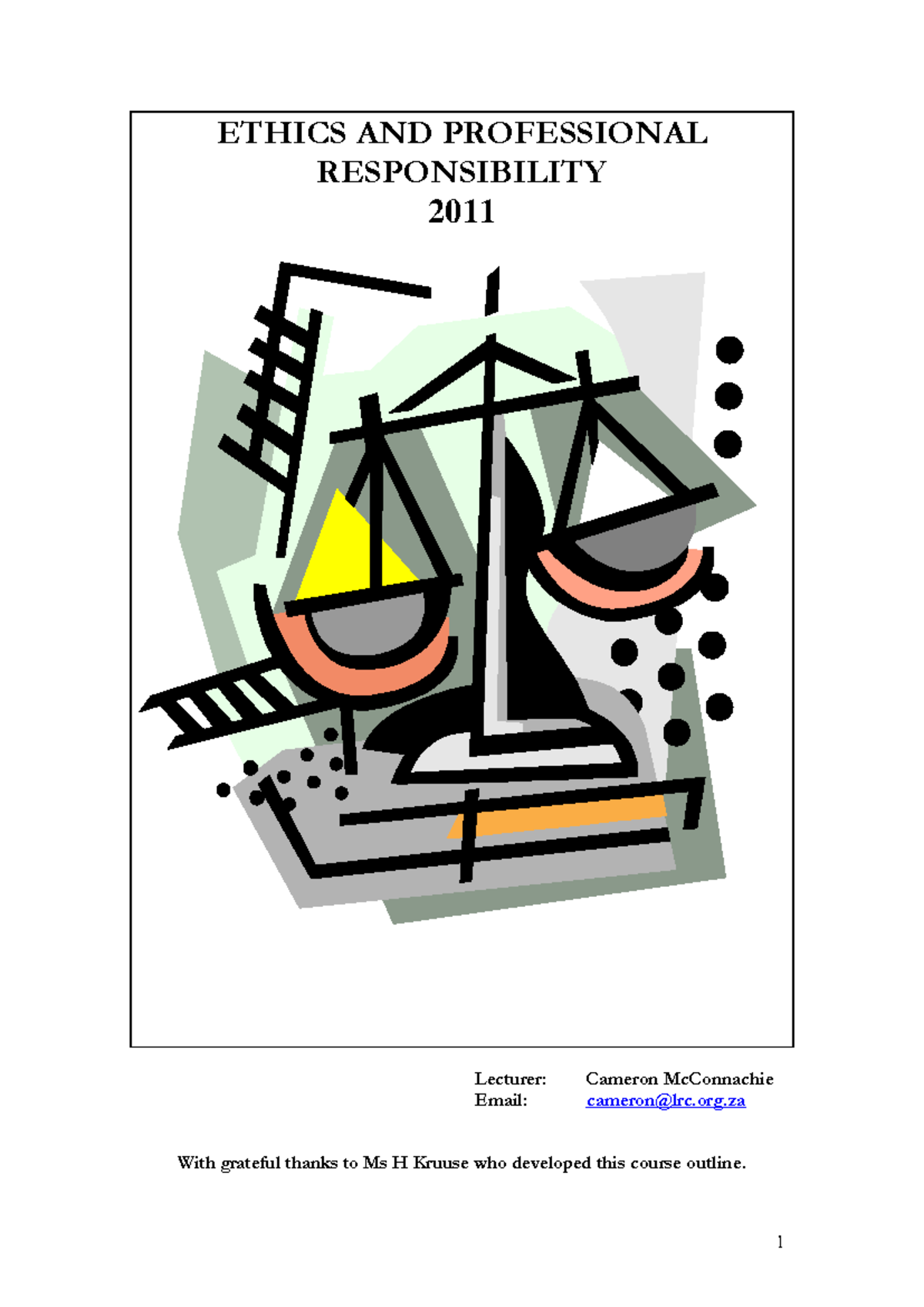 Ethics and Prof. Responsibility for LLB Final Year - Course Overview ...