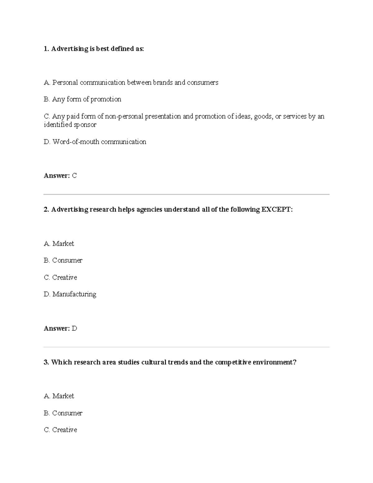 Advertising Research and Measurement Concepts Quiz - Studocu