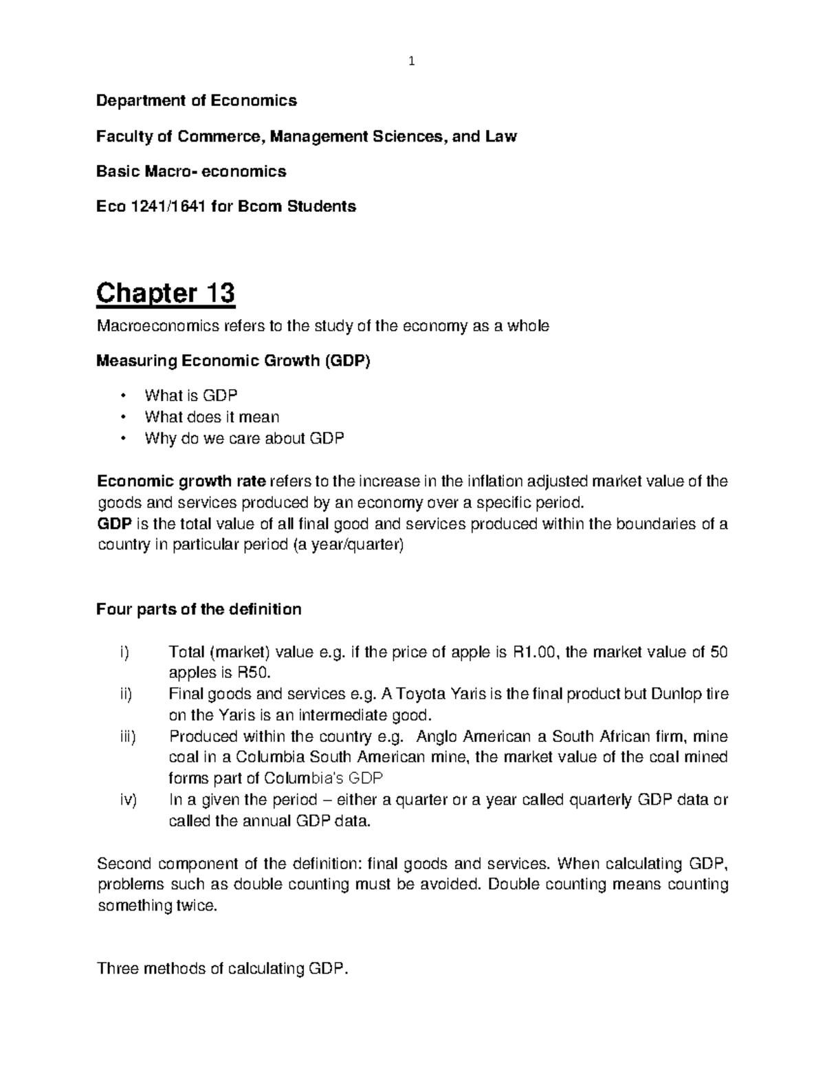 Final Exam Study Guide: Macroeconomics (ECO 1241/1641) Overview - Studocu