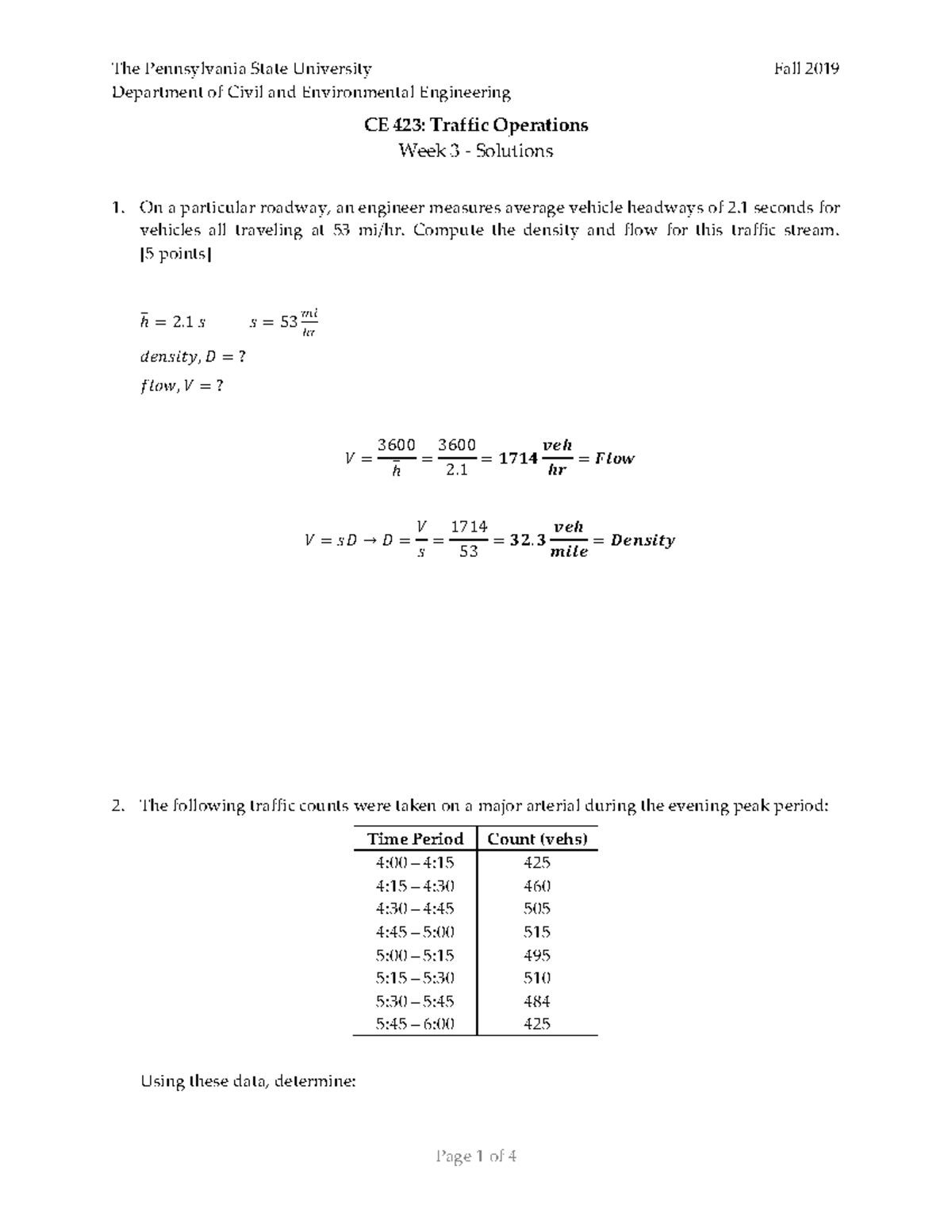 Problem set - week 3 solutions - The Pennsylvania State University Fall ...