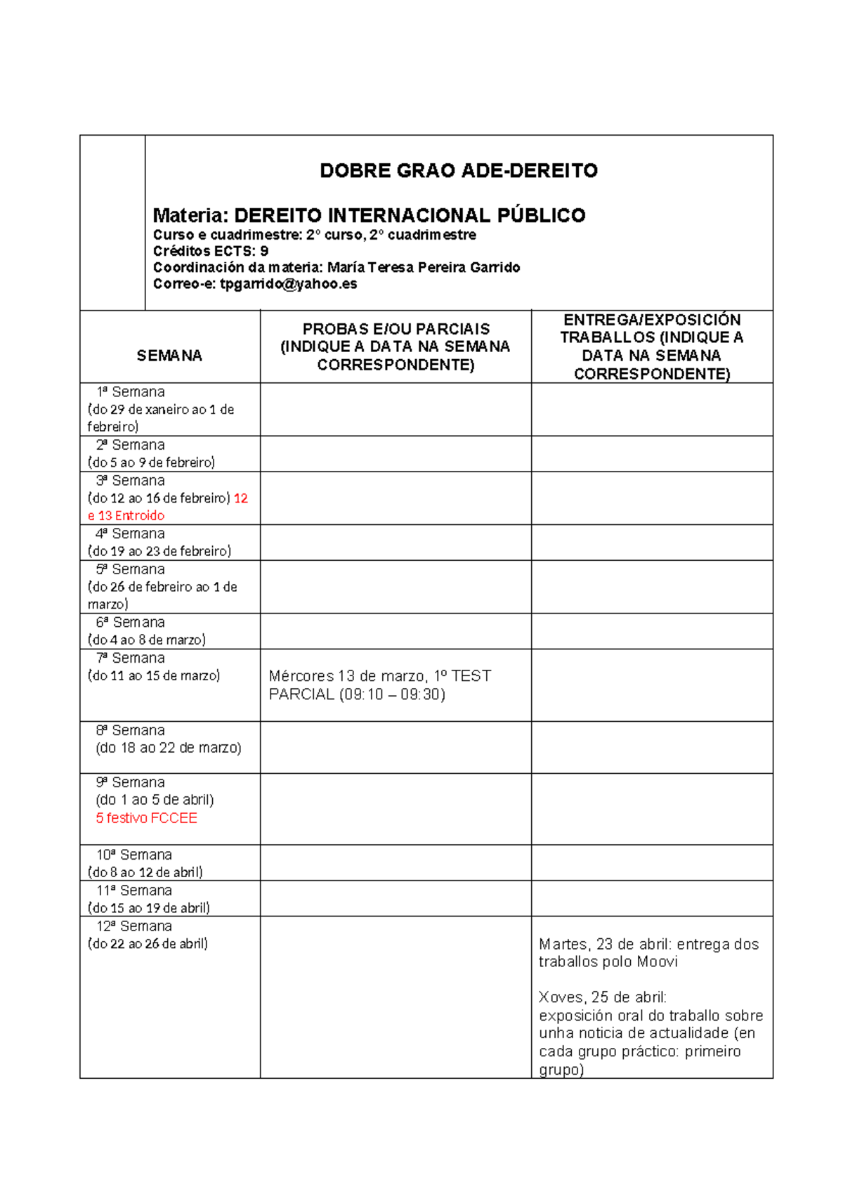 PCEO Derecho internacional publico Cronograma - 2º Cuatrimestre - DOBRE ...