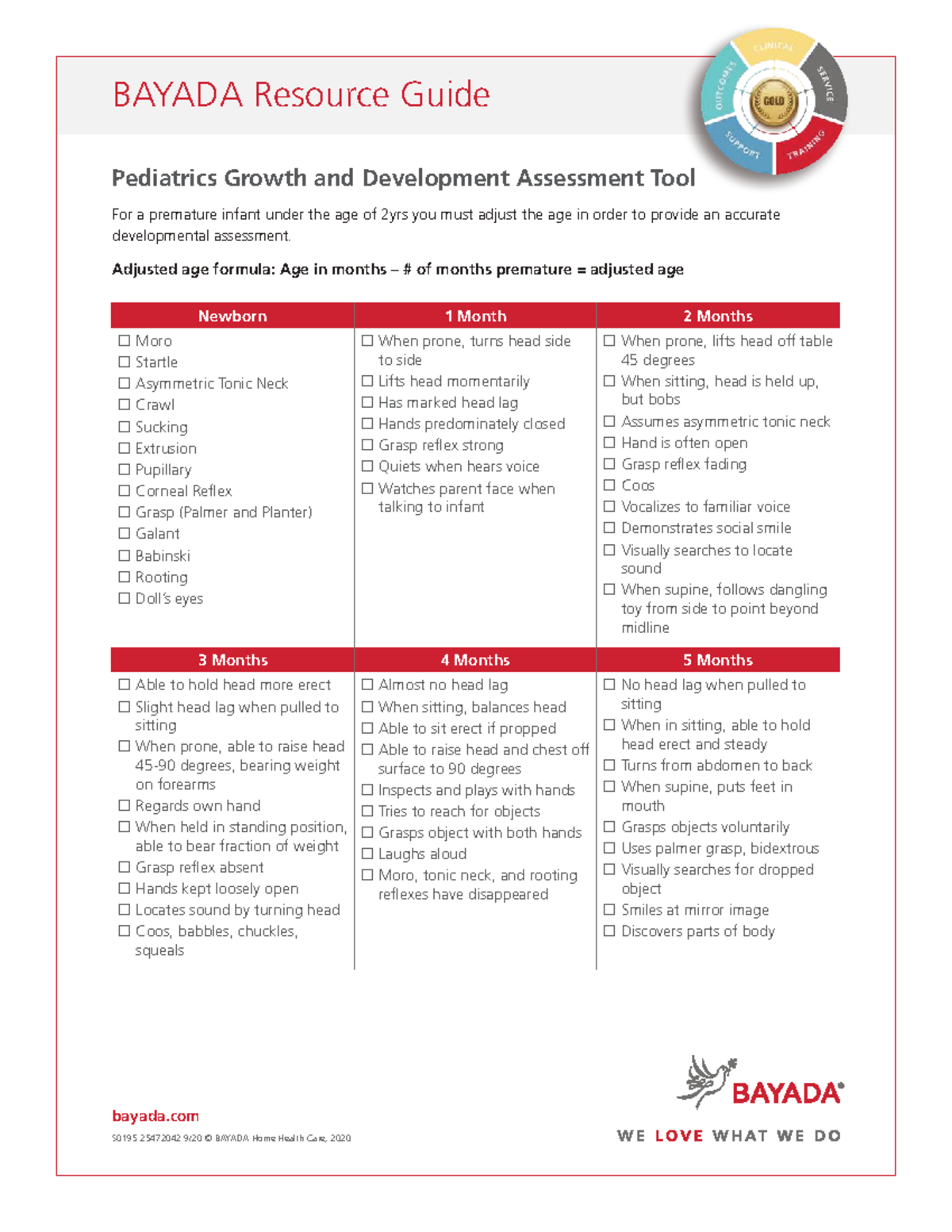 BAYADA Resource Guide: Pediatric Growth & Development Assessment Tool ...