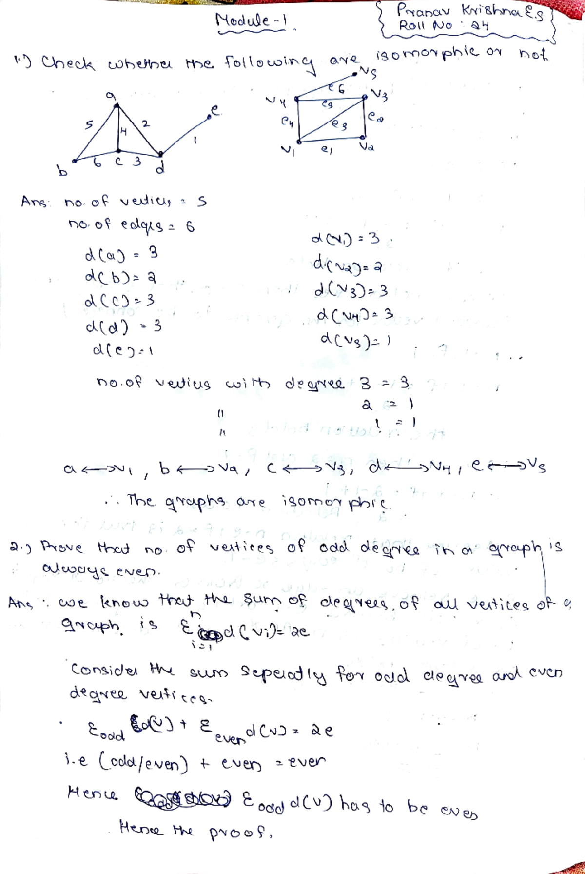 Graph Theory Revision Notes for Course MT 101 - Studocu