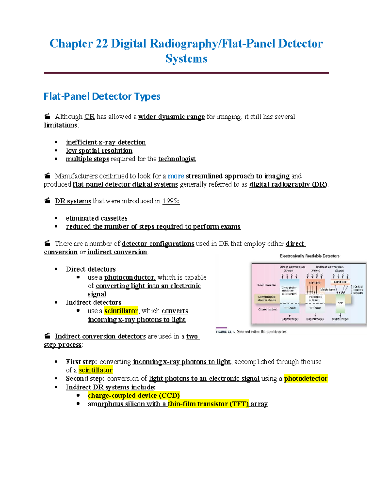 Chapter 22 Notes: Digital Radiography Detector Systems - Studocu