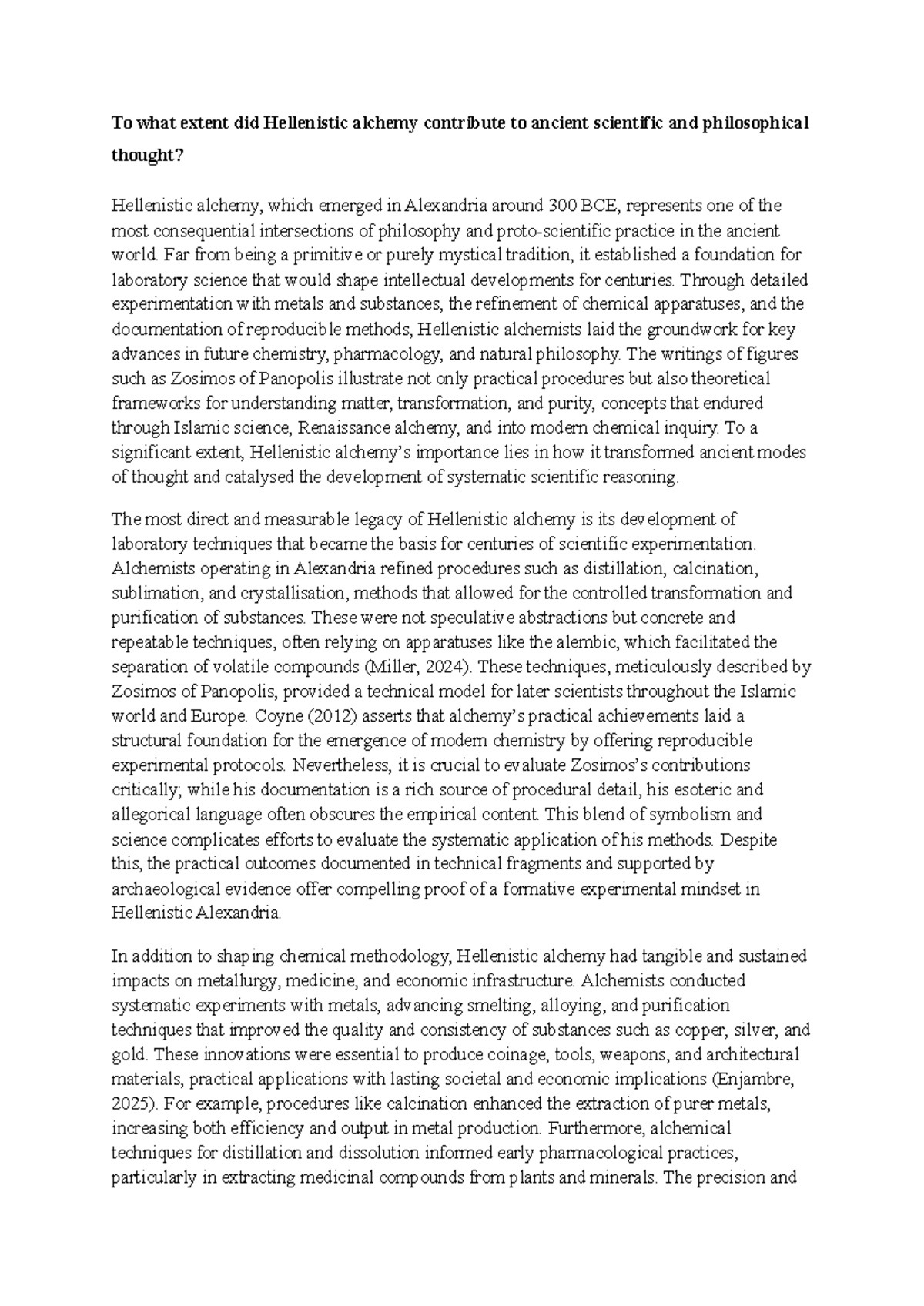 Historical Analysis of Hellenistic Alchemy's Impact on Science and ...