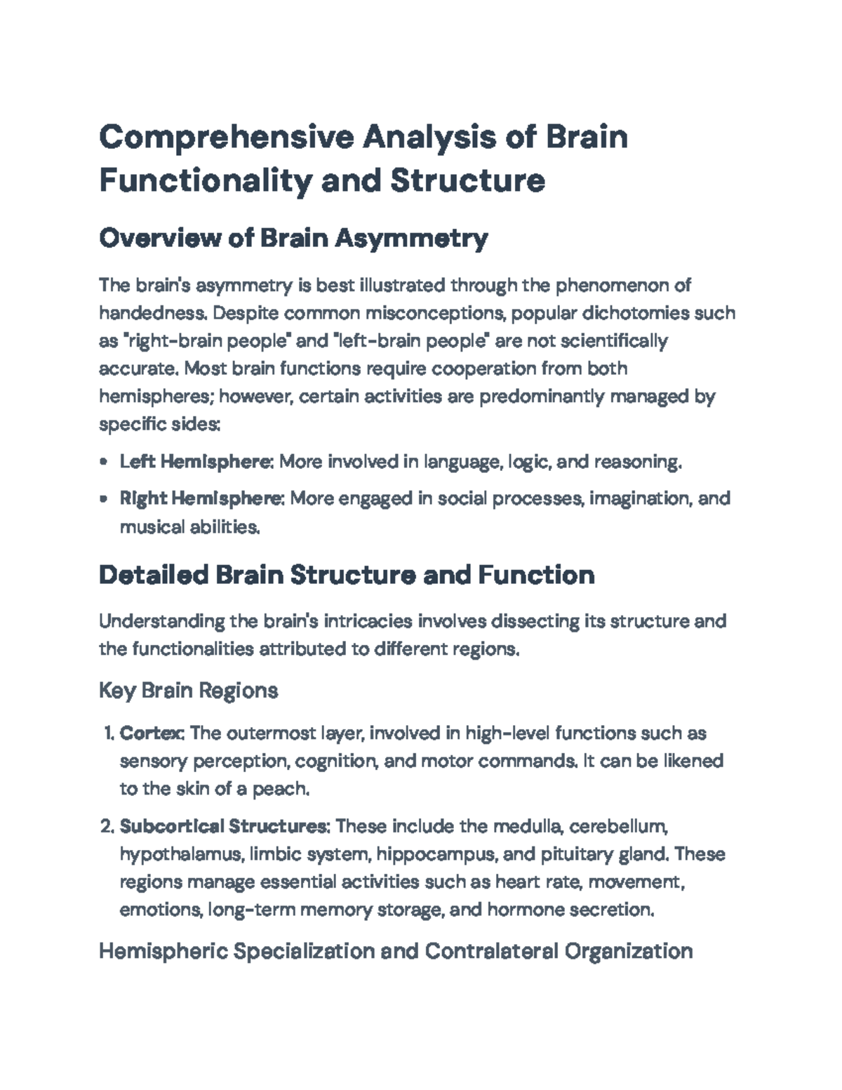 Insights into Brain Functionality and Structure: Neuroscience Overview ...
