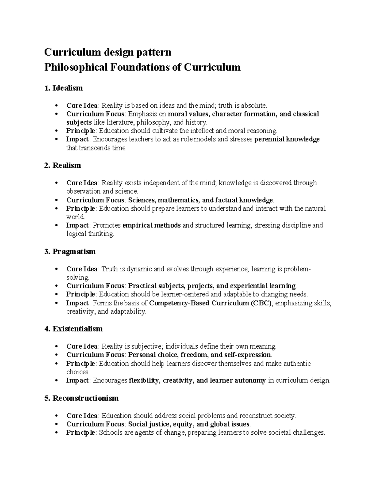Curriculum Design Patterns: Philosophical Foundations & Key Concepts ...