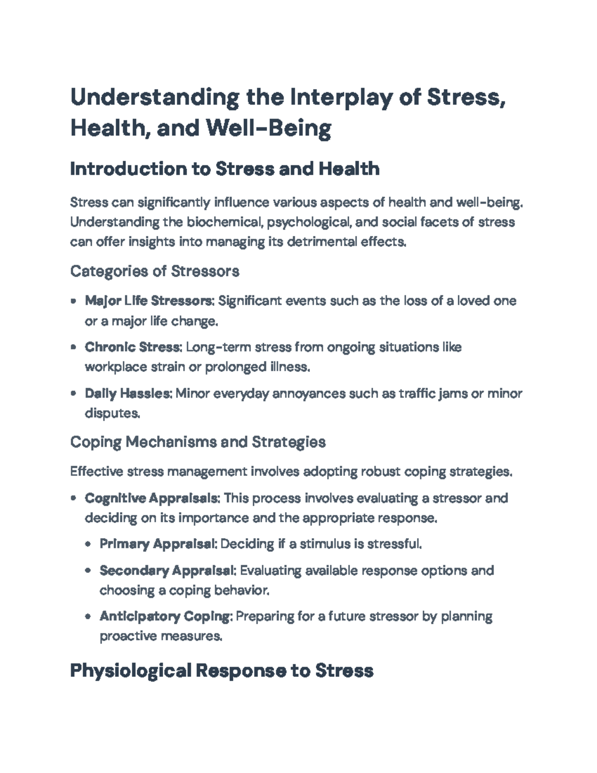 Stress and Health: Insights, Coping Strategies, and Impacts on Well ...
