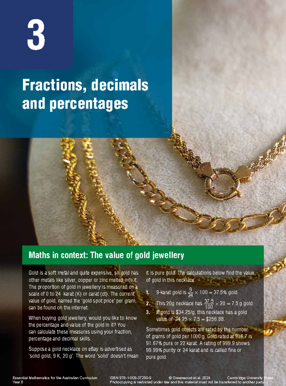 EMAC8 4ed Ch03 - Understanding Gold Value, Fractions & Percentages ...