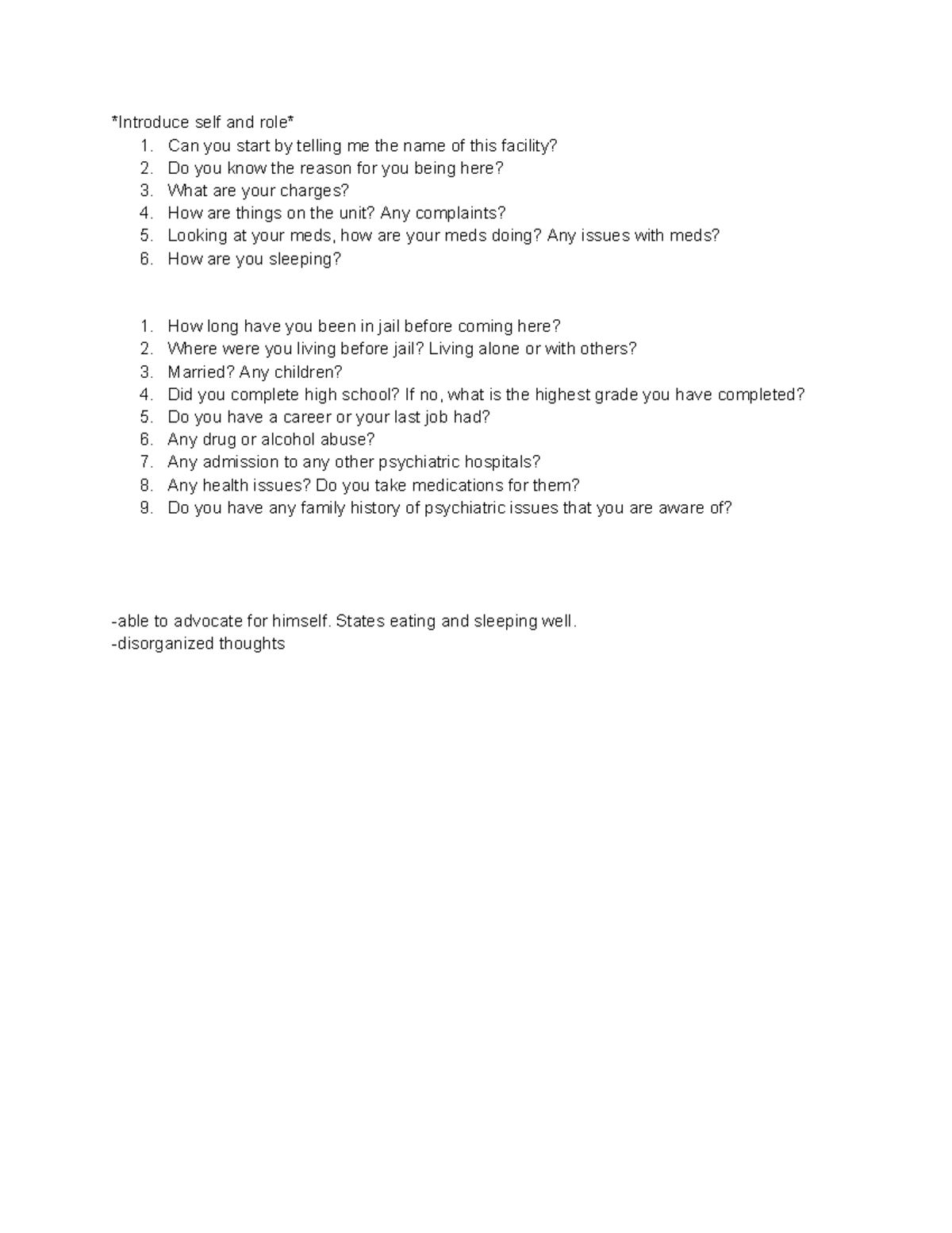 Psych 101: Interview Questions for Psychological Assessments - Studocu