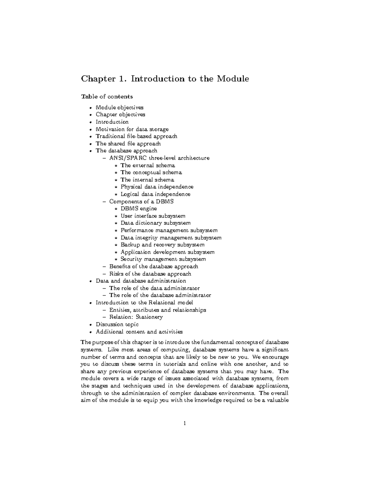 DBMS101: Chapter 1 - Introduction to Database Systems Concepts - Studocu