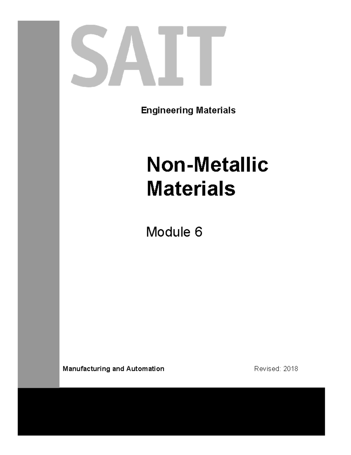 EMTL 250 Module 6 2018 - Non-Metallic Materials Module 6 Engineering ...