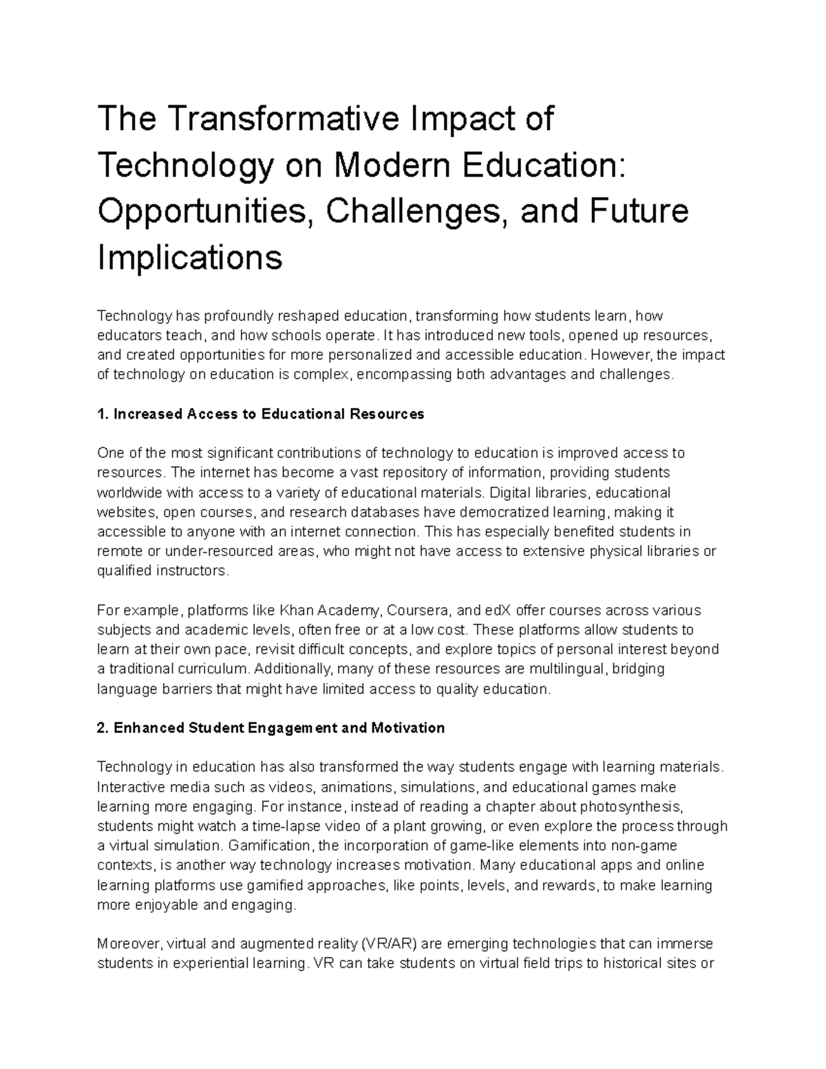 The Transformative Impact of Technology on Modern Education ...