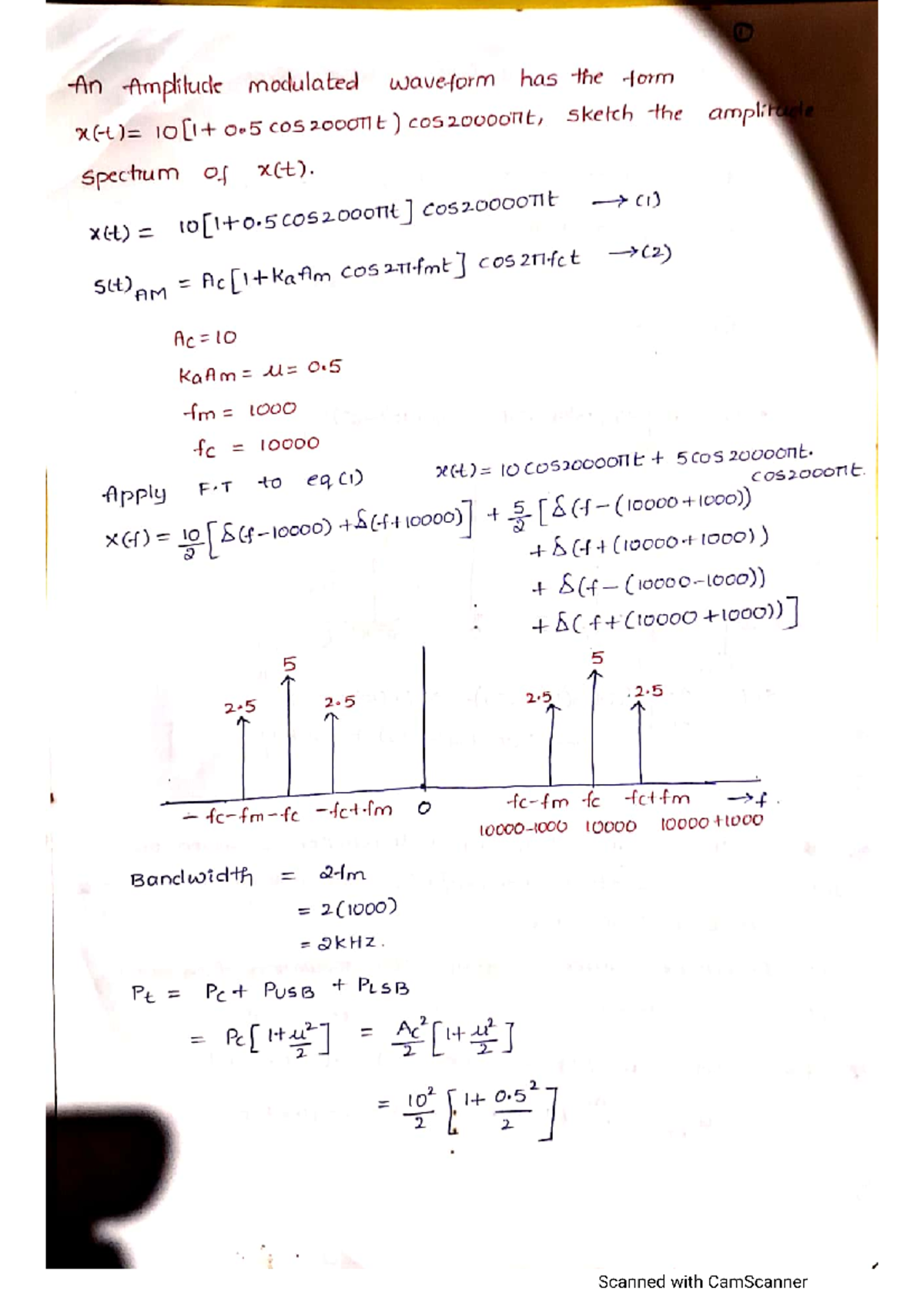 AC 1: Amplitude Modulation Spectrum Analysis & Problems - Studocu