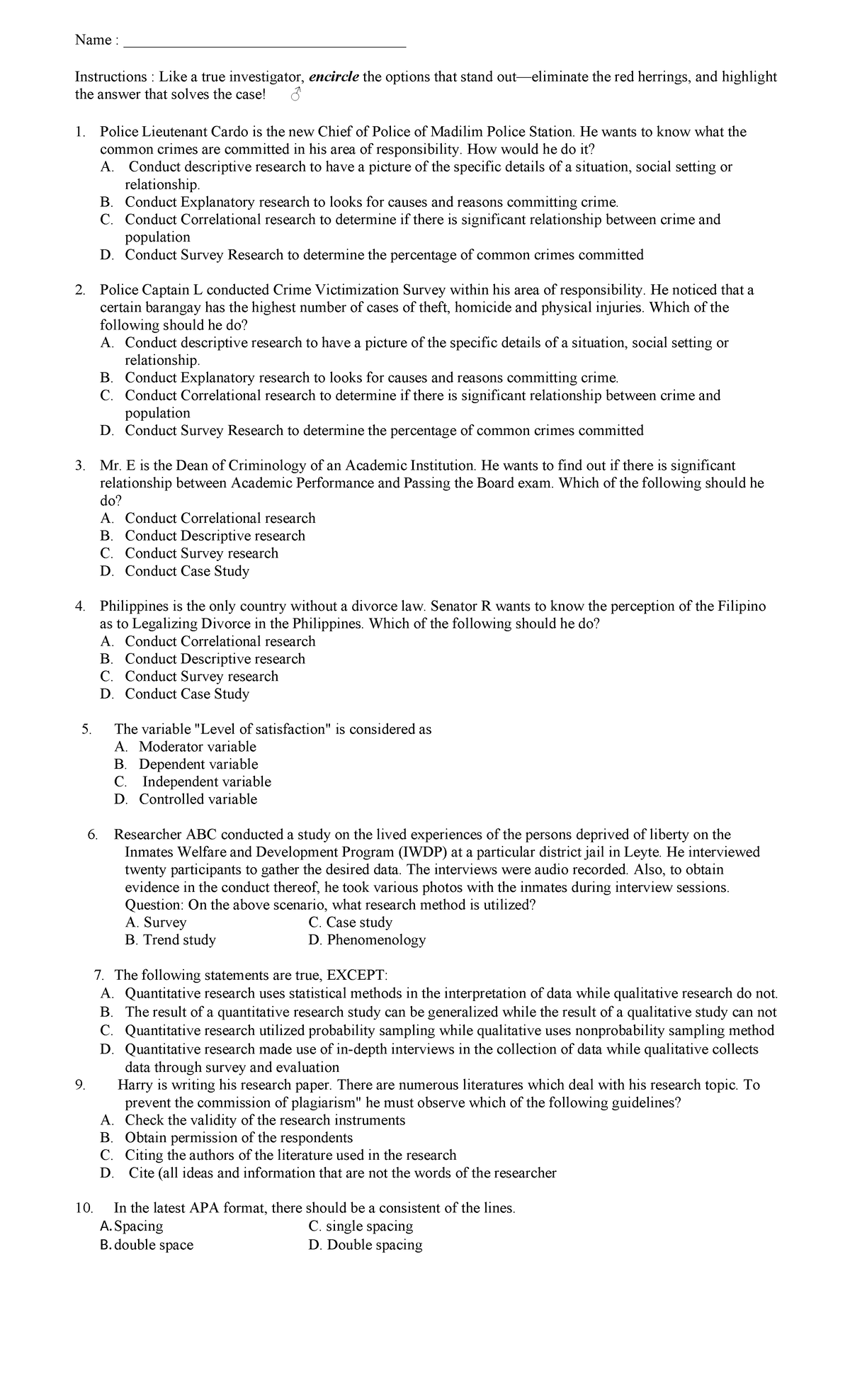 CRIM7 Midterm Exam: Research Methods and Crime Analysis Questions - Studocu