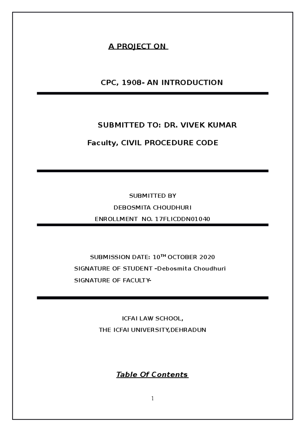CPC Project - Exploring the Essentials of Civil Procedure Code 1908 ...