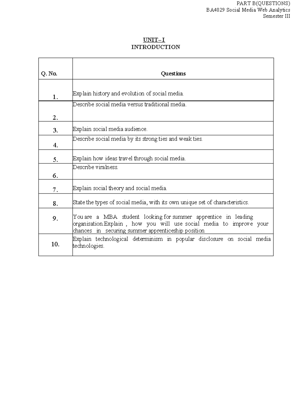 BA4029 Social Media Web Analytics: Part B Questions Overview - Studocu