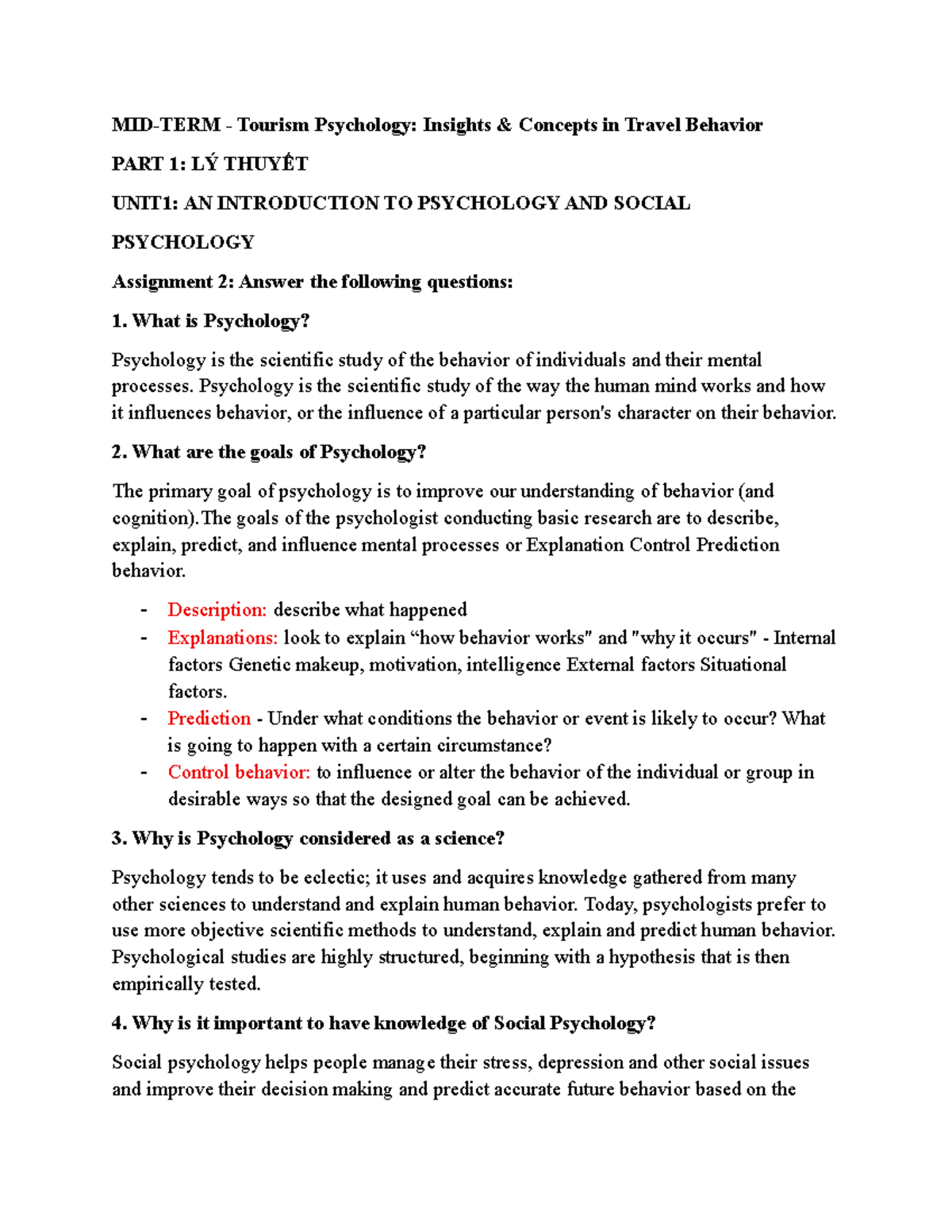 Tourism Psychology: Insights on Travel Behavior and Social Factors (TSP ...