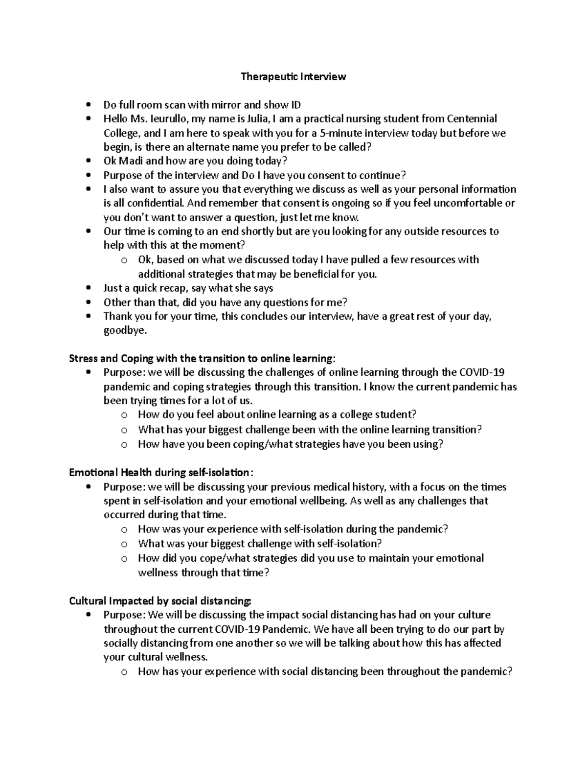 PNUR103 F23 - Interview Assignment: Client Scenarios & Partner Info ...