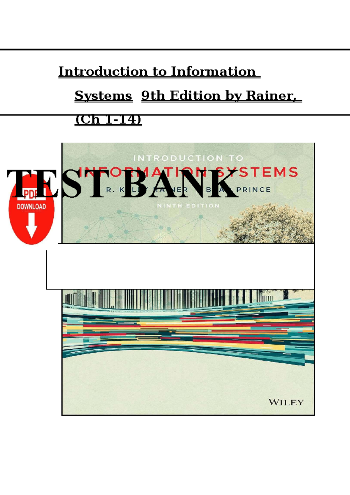 Test Bank for Introduction to Information Systems 9th Ed. (Rainer ...