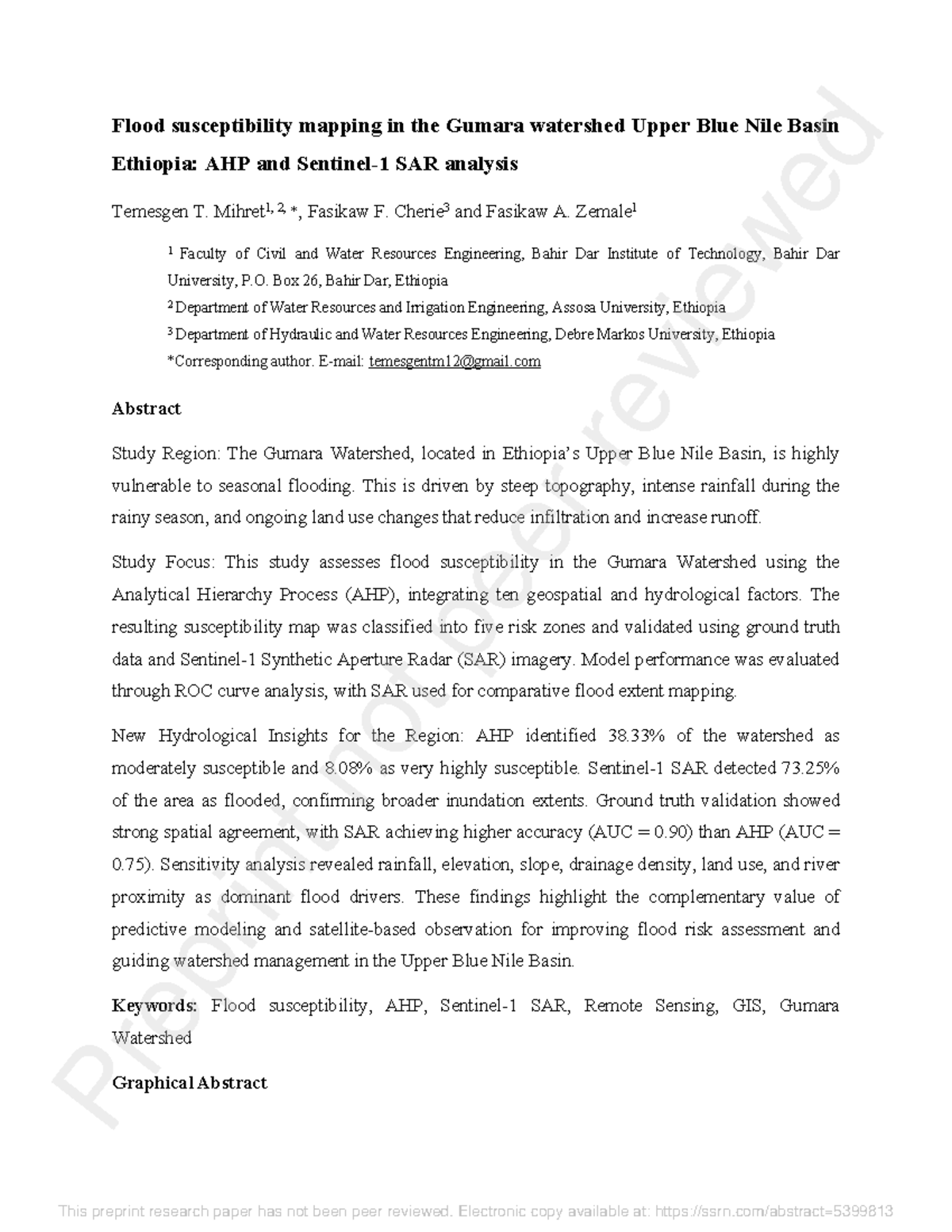Flood Susceptibility Mapping in the Gumara Watershed: AHP & SAR ...
