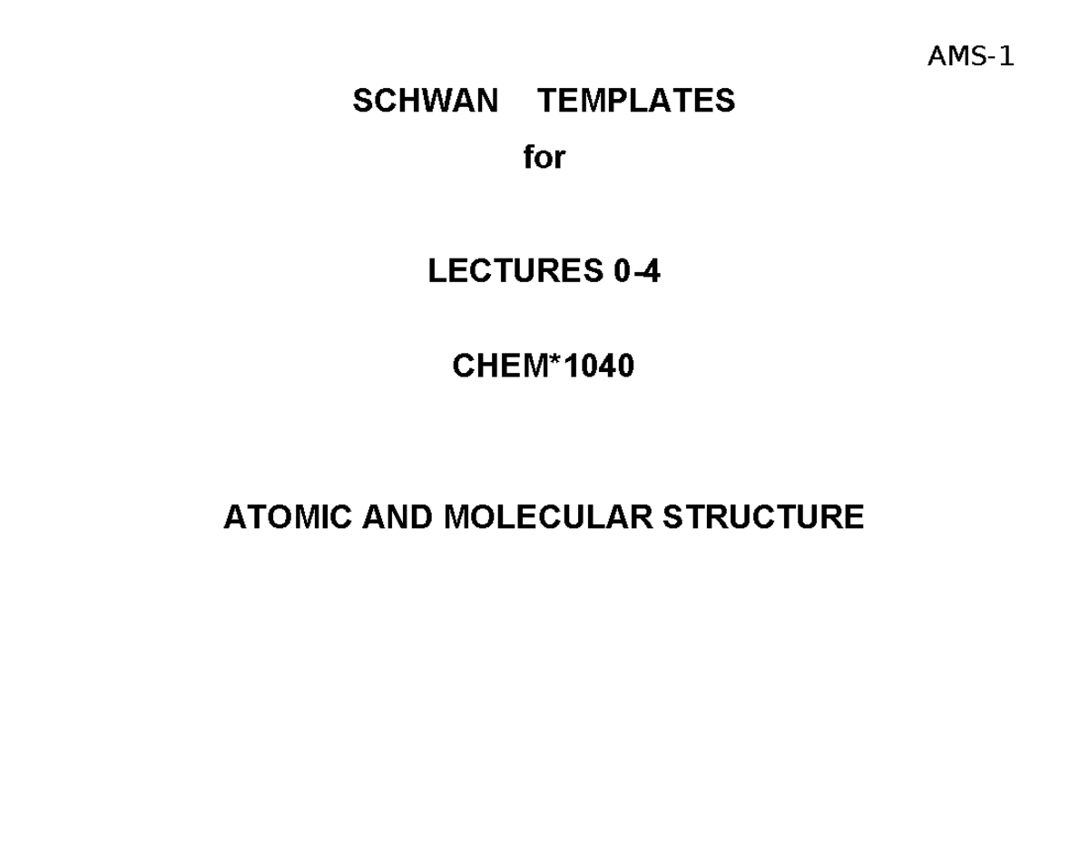 CHEM 101: Lecture 1 - Atomic and Molecular Structure Overview - Studocu