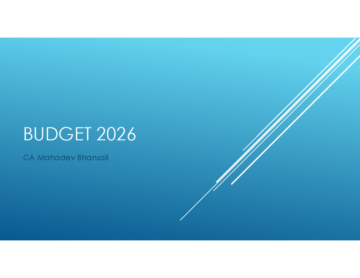 Budget 2026: Key Tax Proposals and Financial Reforms Summary - Studocu