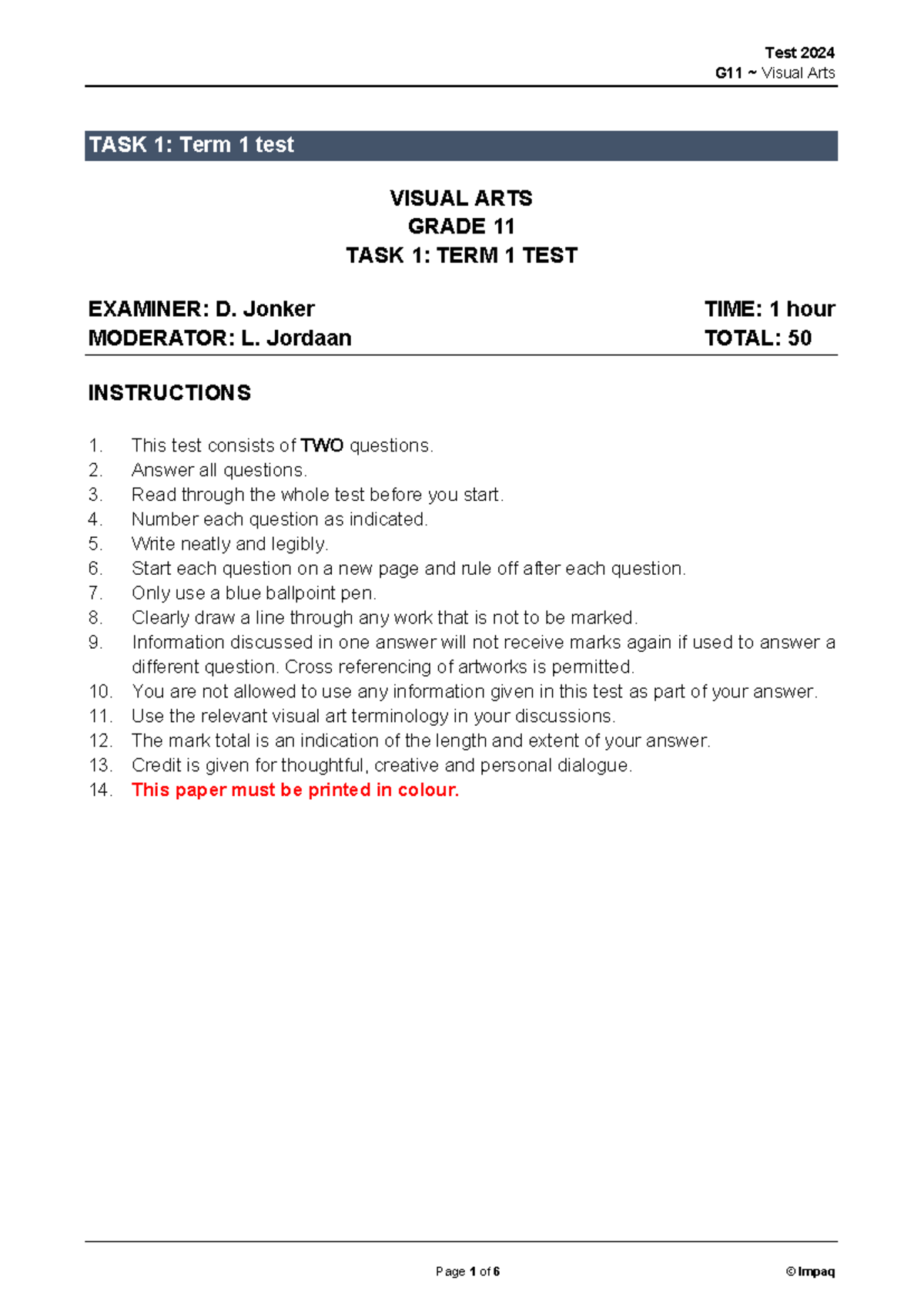 g11-visual-arts-term-1-test-2024-studocu
