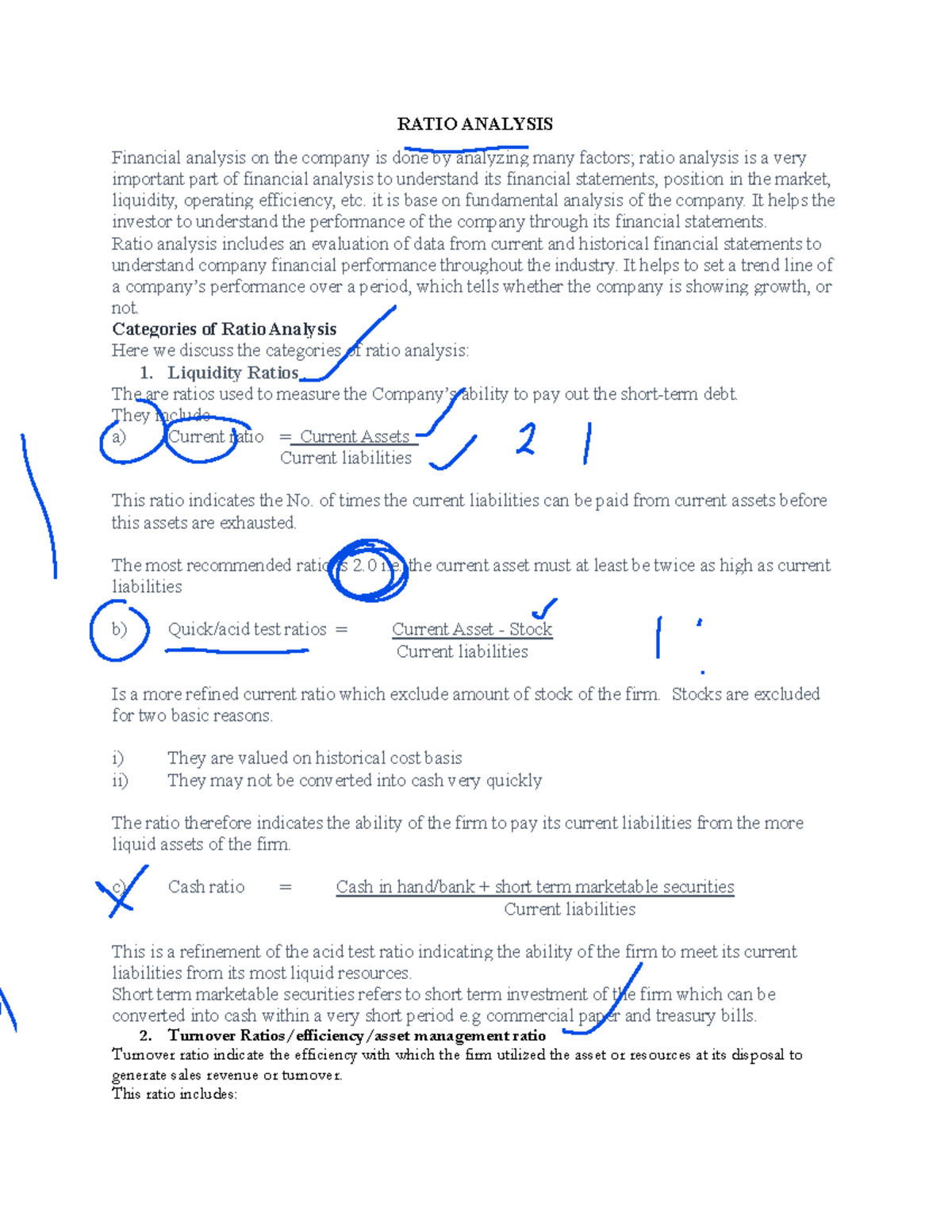 Ratio Analysis: Comprehensive Financial Insights and Evaluation Notes ...
