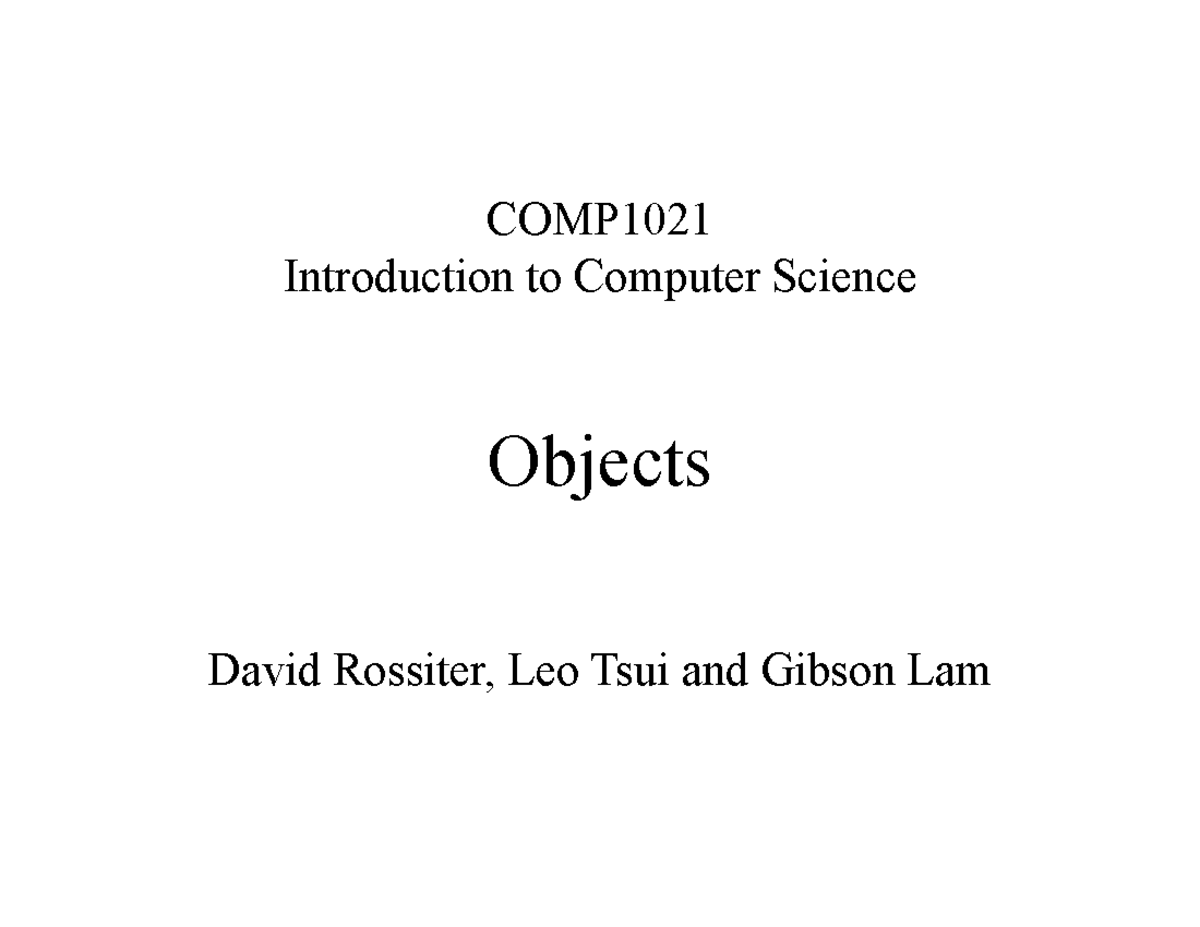 COMP1021 Final Exam Notes: Understanding Python Classes and Objects ...