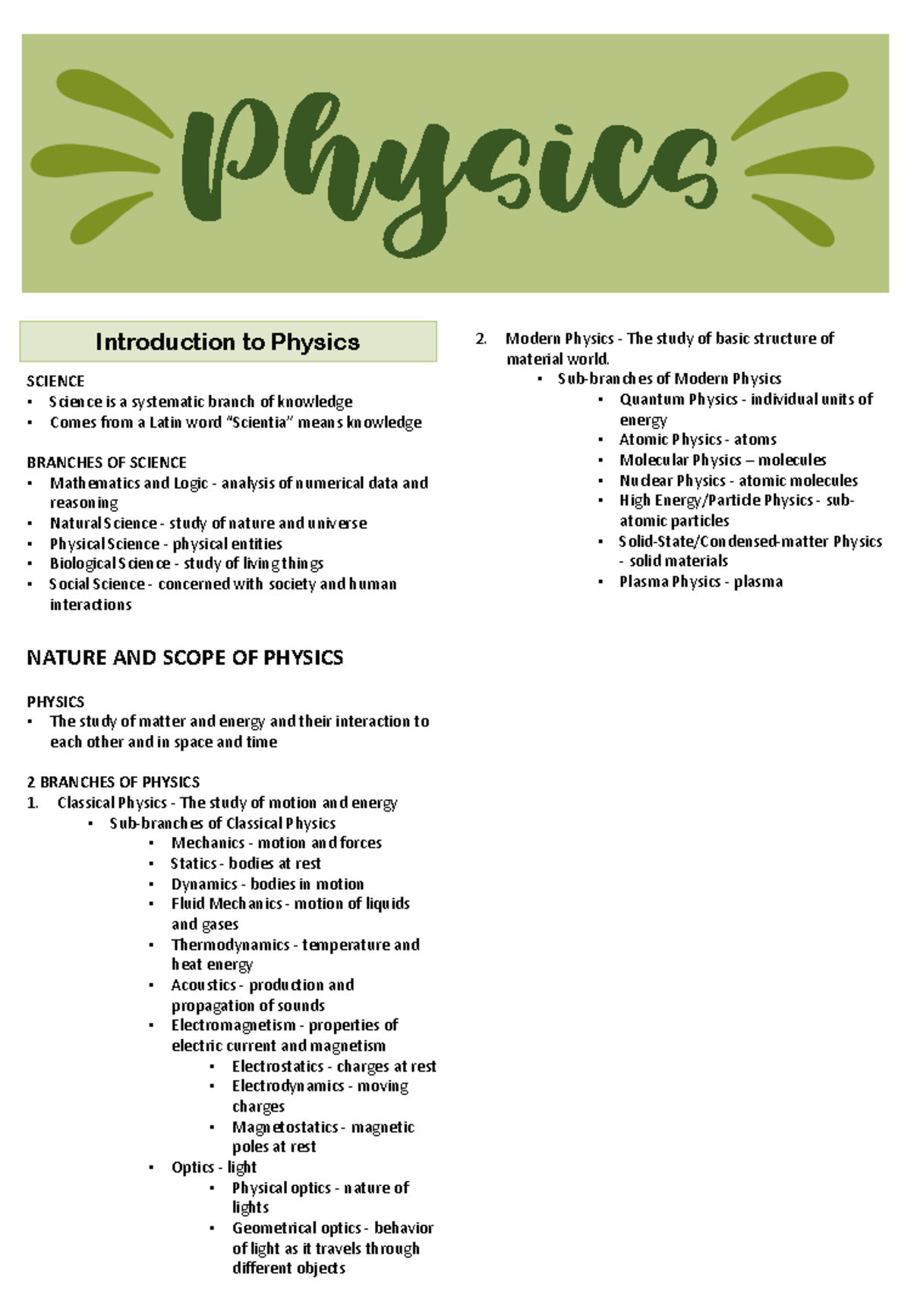 General Physics G12 Reviewer: Key Concepts and Measurement Techniques ...