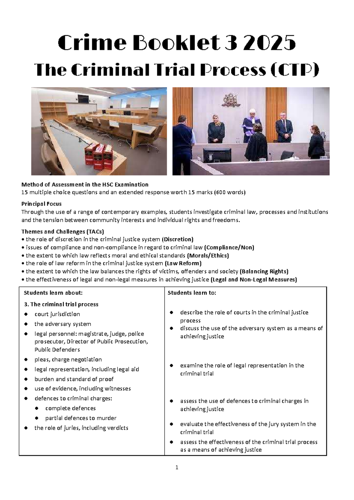 2025 Crime Booklet 3 CTP - Crime Booklet 3 2025 The Criminal Trial ...