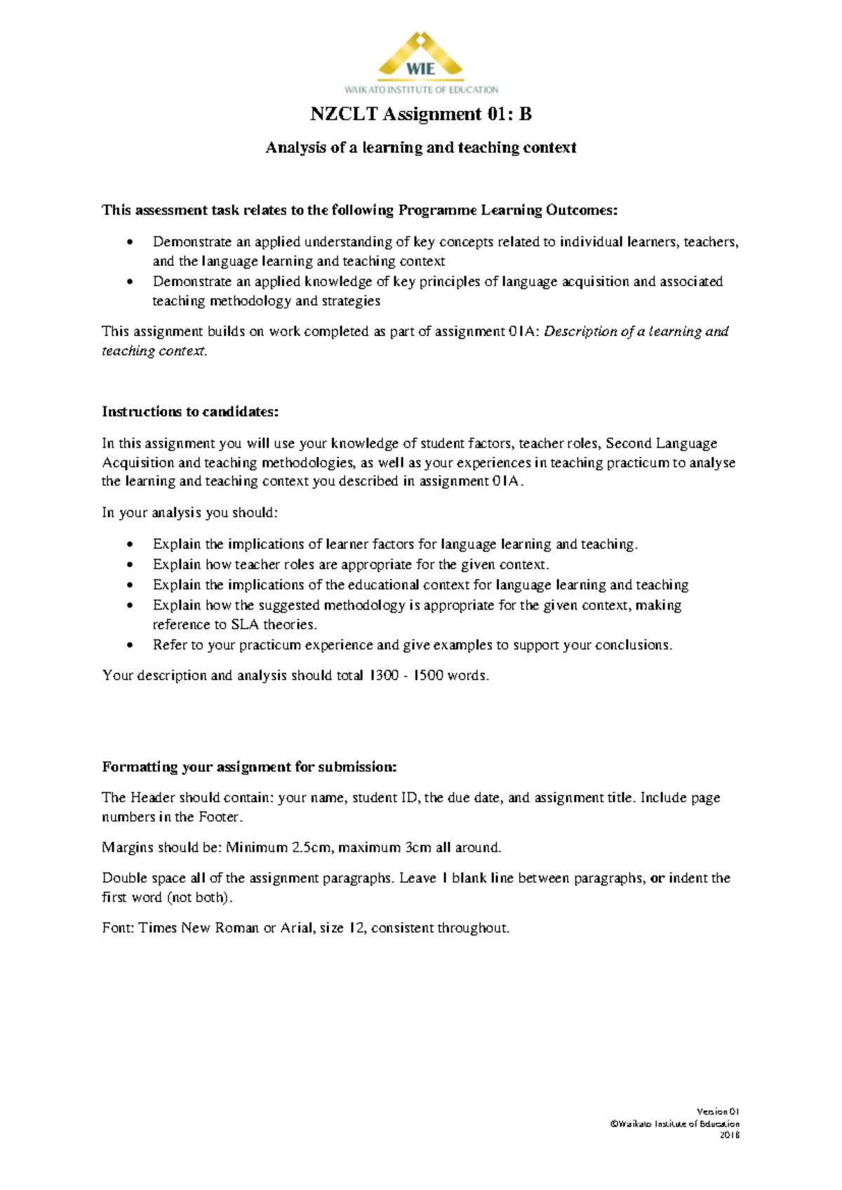 NZCLT A01B Student Guidelines for Language Context Analysis - Studocu