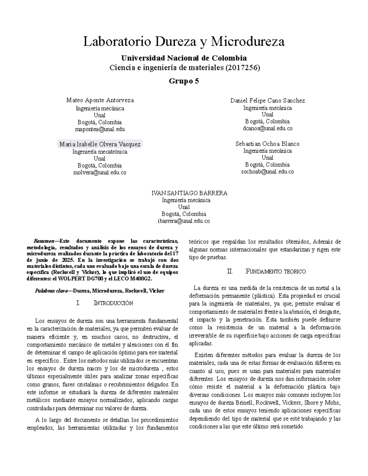 Laboratorio Nº1 de Dureza y Microdureza (2017256) - Informe Final - Document Preview