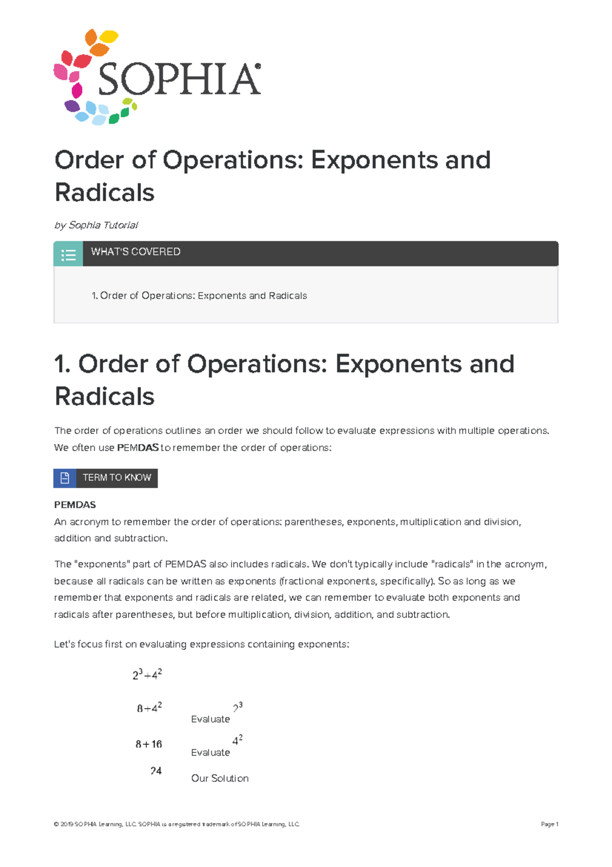 Order of Operations: Exponents & Radicals Explained 5 - Studocu