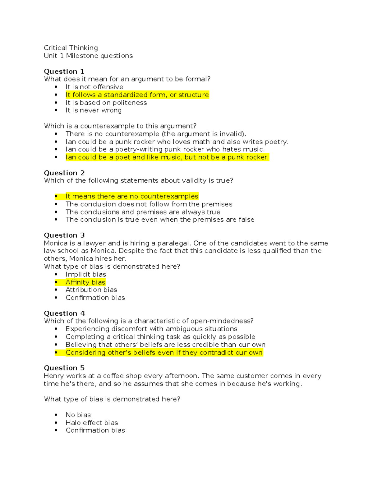 Critical Thinking Unit 1 Milestone Clean - Critical Thinking Unit 1 ...