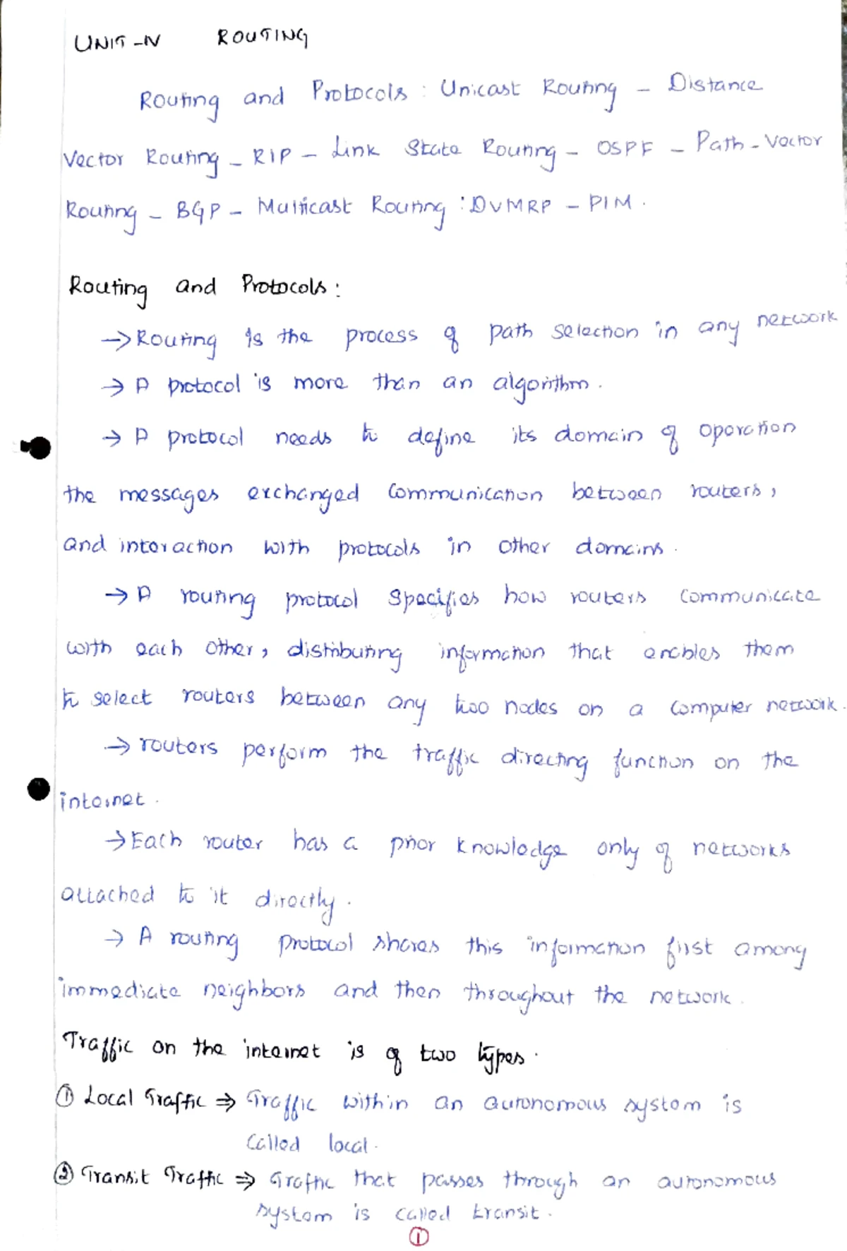 CN Unit 3 - Comprehensive Notes on the Network Layer Protocols - Studocu