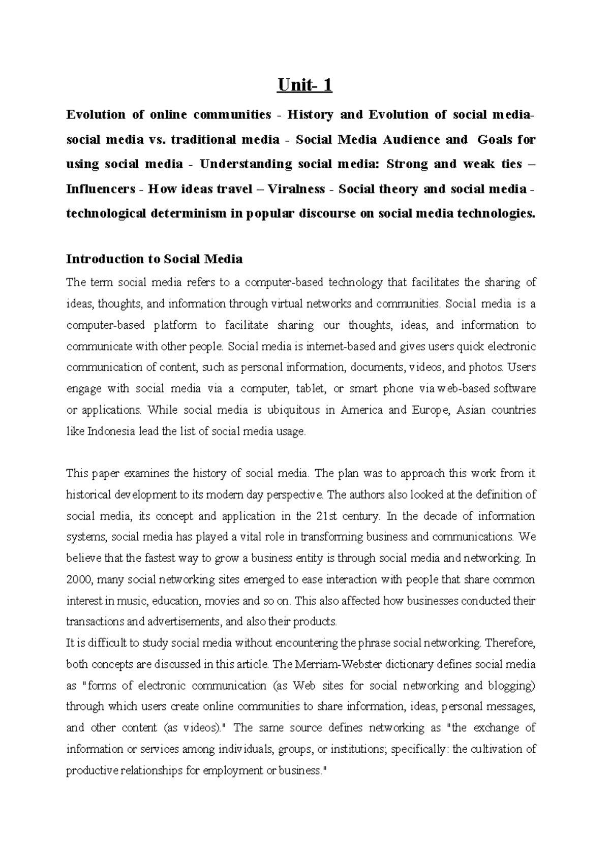 Unit 1 GKM BA4029 - Understanding Social Media Evolution and Impact ...