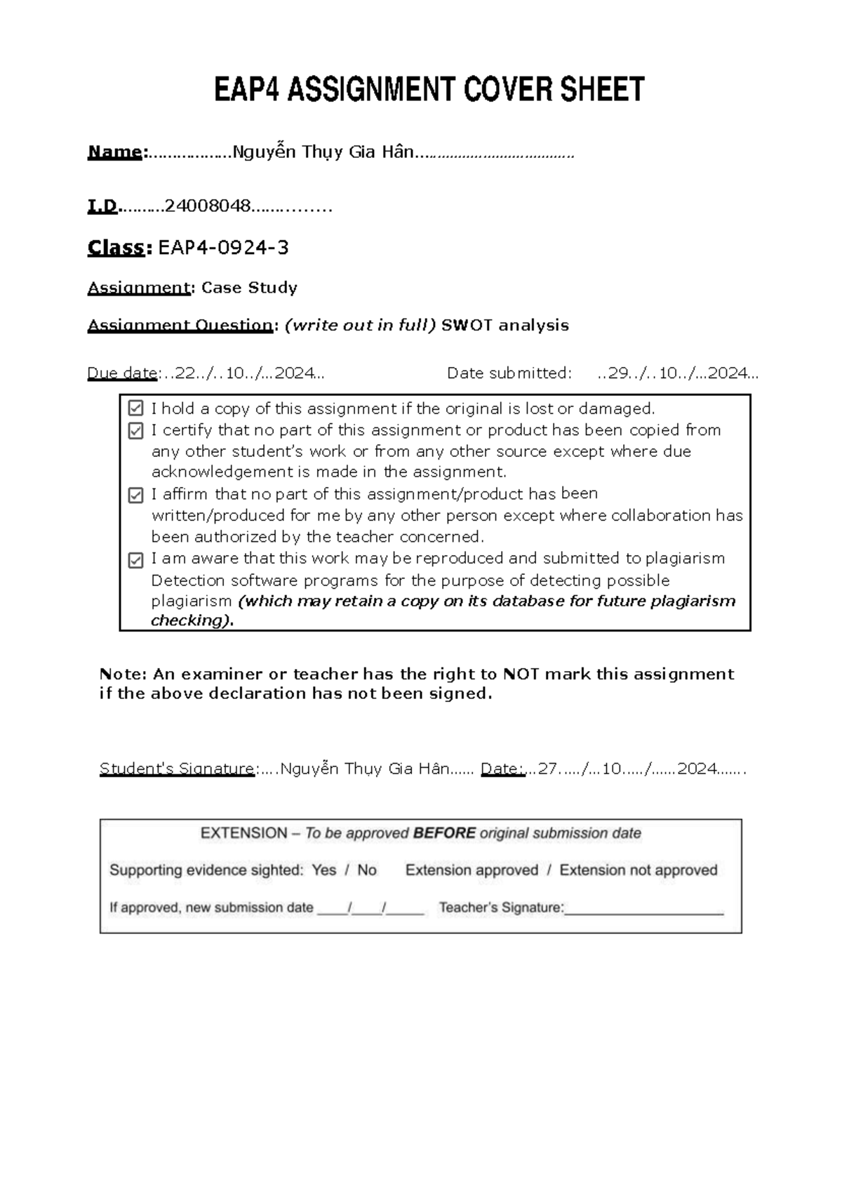 EAP4-0924-3 Case Study Analysis: Coca-Cola SWOT Insights - Studocu
