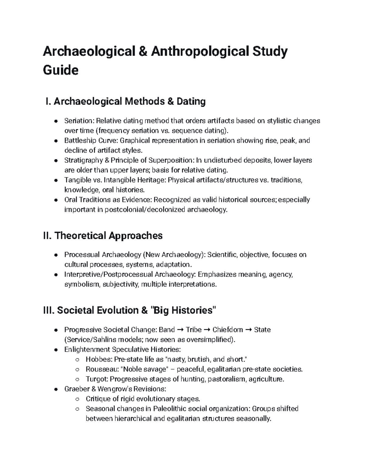 Archaeological & Anthropological Study Guide - Studocu