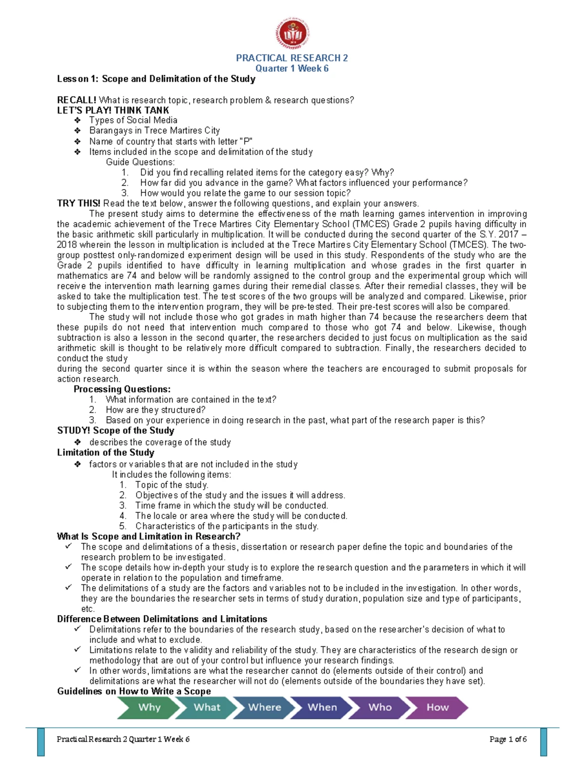 PR2 Q1 Week 3 Lesson Notes - Designing Research Topics - Studocu