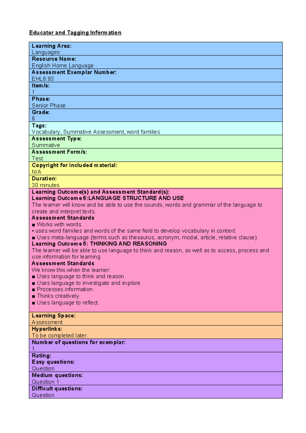 EHL8.93 English Home Language Summative Assessment Exemplar - Studocu