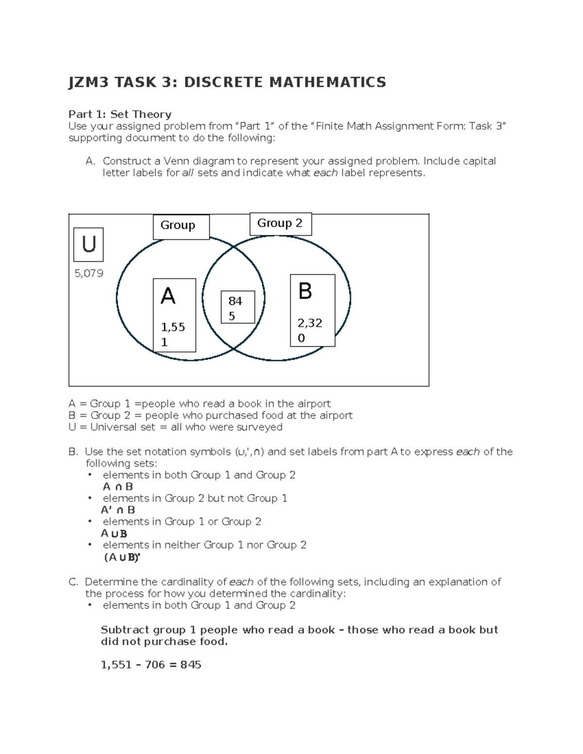 JZM3 Task 3: Discrete Mathematics - Set Theory & Logic Analysis - Studocu