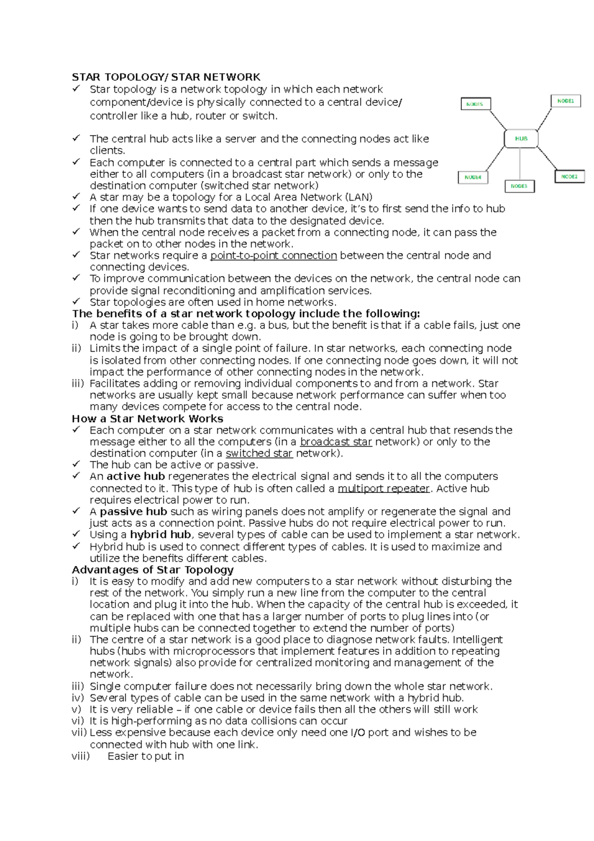STAR Topology (Lecture Notes): Understanding Star Networks & Their ...