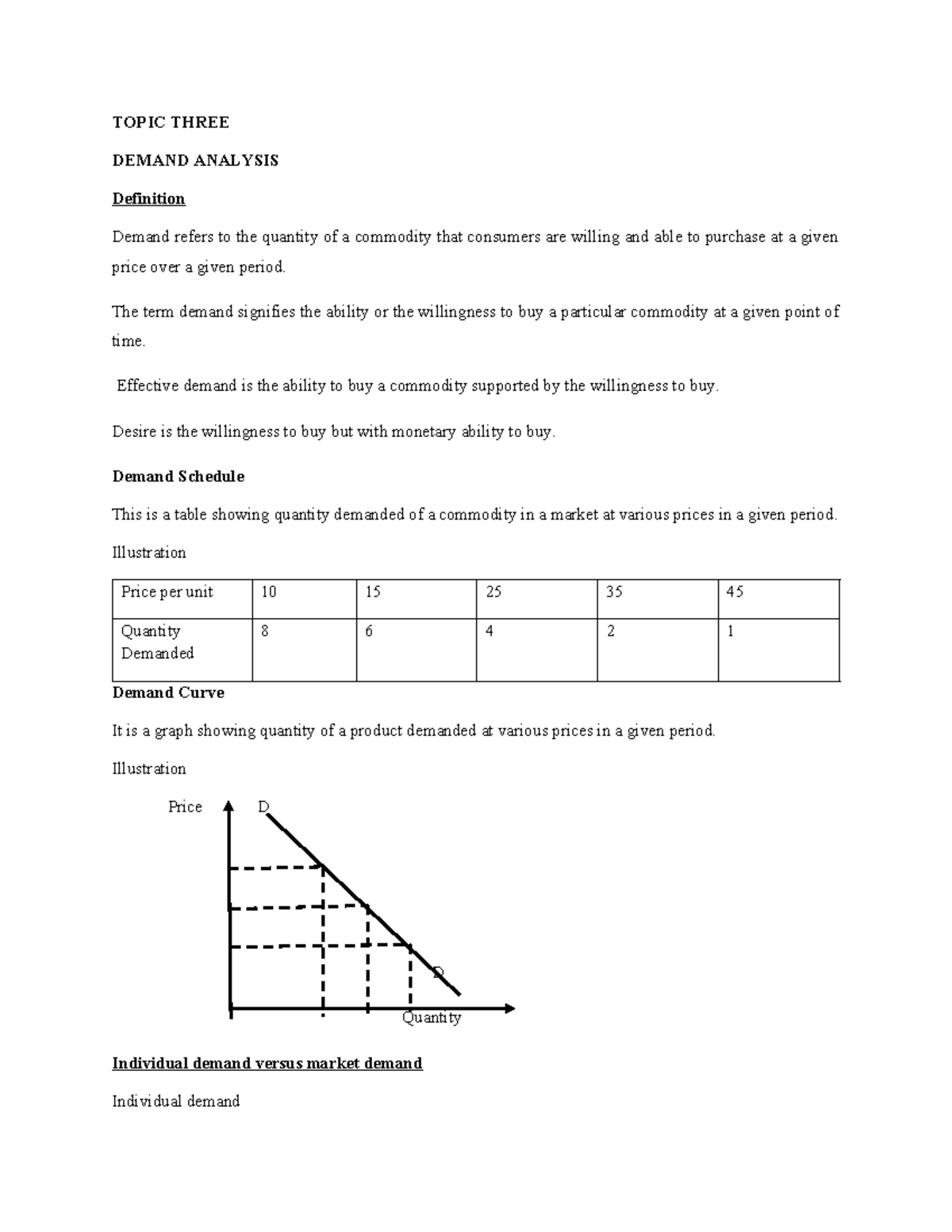 Microeconomics Lecture Notes: Demand & Supply Analysis - Studocu