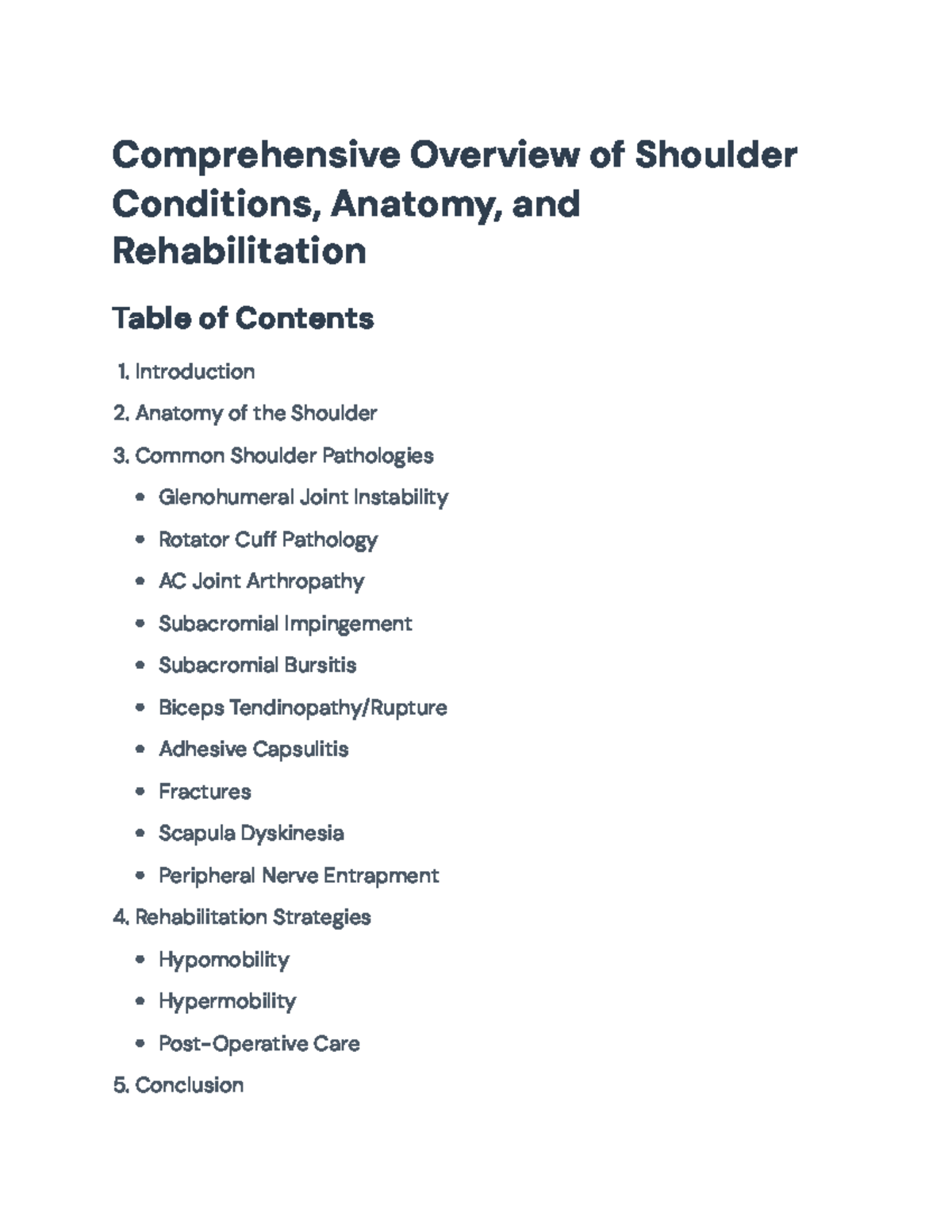 Comprehensive Guide to Shoulder Anatomy, Pathologies & Rehab Strategies ...